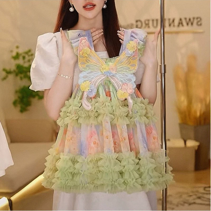 

Girls' Dress2025Summer New Fashionable Floral Princess Dress for Children with Bow and Hat