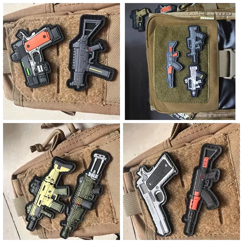 

PVC Military tactic clothing Hook and Loop Patch，Morale Badge Backpack 3D magic Patches outdoors Tactical Accessories