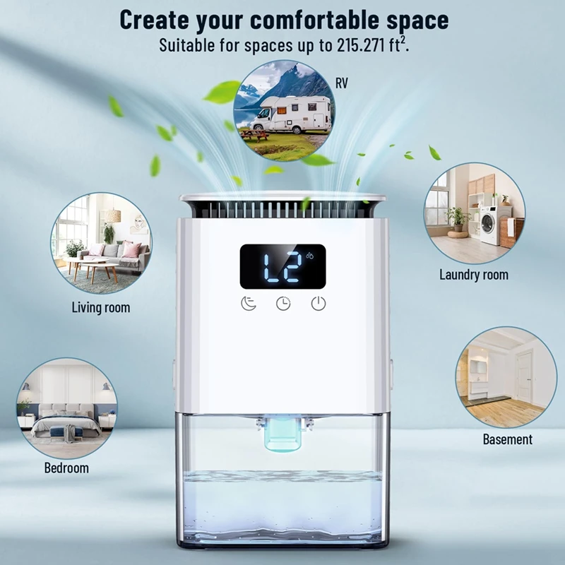 ABBN-Dehumidifier Electric Dehumidifier Cellar 1300 Ml Room Dehumidifier Small Dehumidifier For Home Bathroom Bedroom Eu Plug