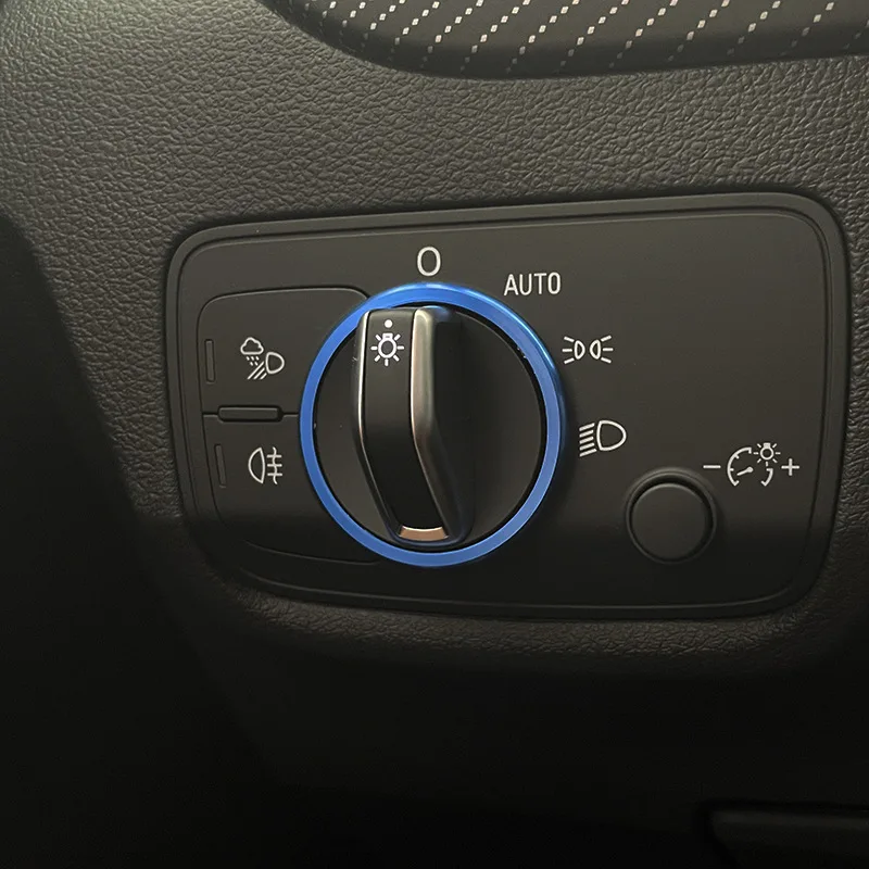 Headlight Adjust Switch Decoration Ring Car Stickers For AUDI 2014-2019 A3 V8 S3 Q2 Sq2 Tt Tts Interior Accessories Trim Strips view 3