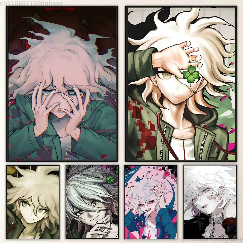 N-Nagito Komaeda  Poster Fancy Poster Wall Sticker for Living Room Bar Vintage Decorative Painting