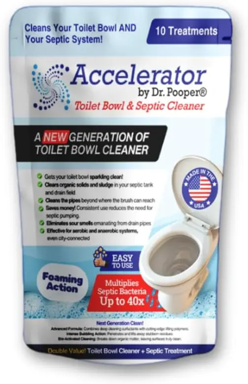 

Dr. Pooper Toilet Bowl & Septic Tank Cleaner—Powerful Stain Remover & Odor Eliminator—Bio-Activated