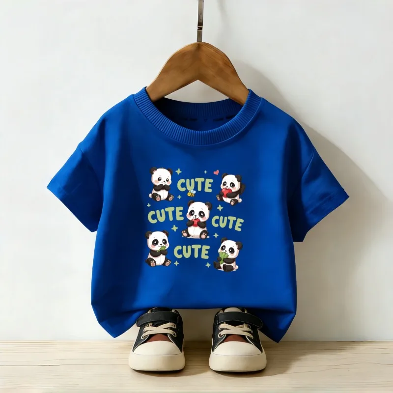Children's T-shirt Cute Panda Printed New Personalized Parent-child Outfit Fashionable Casual Round Neck Daily Short Sleeved - view 2