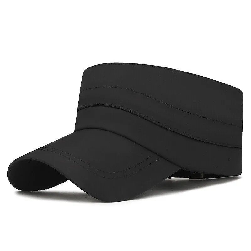 Gorras militares transpirables para hombre, gorras de cadete del ejército, gorras planas, gorras con visera, gorras de béisbol ajustables con parte superior vacía, gorras de algodón.
