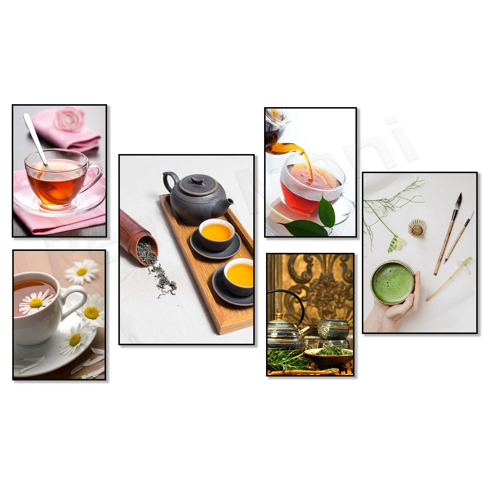 

Chinese tea, oriental ceramic tea set, tea ceremony, herbal tea kitchen poster wall picture living room wall decoration