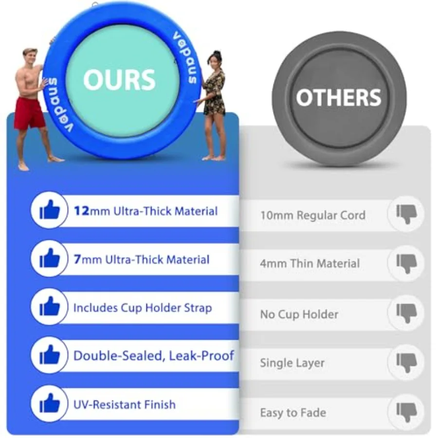 Okrągły, dmuchany hamak wodny, wytrzymały ponton do jeziora, materac do opalania dla dorosłych, platforma do pływania w basenie.