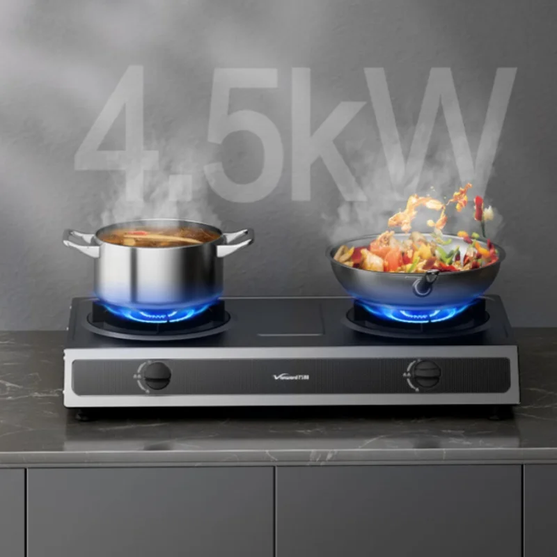 Stainless Steel Gas Stove with 62% Thermal Efficiency, 4.5KW Powerful Natural Gas Cooker JZT-D9B28