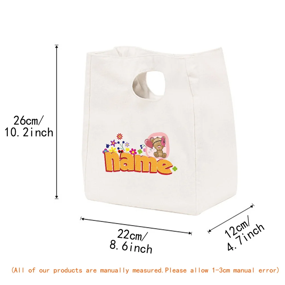 Customized Name Meal Box Portable Insulated Lunch Bag Insulated Food Picnic Tote Bag Fashionable Customized Product