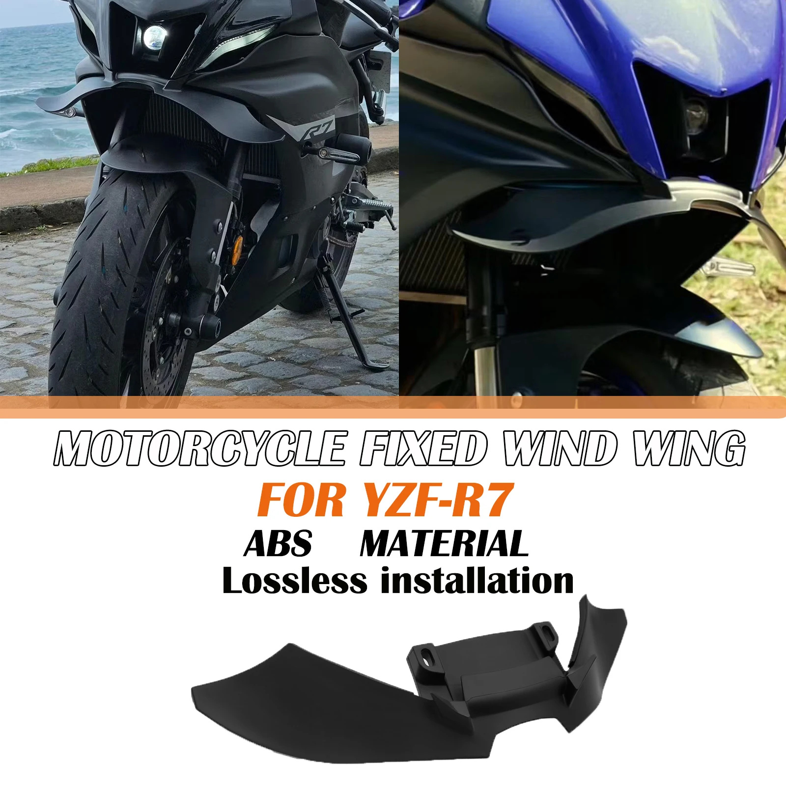 Front beak spoiler aerodynamic front wing lower wing cover protector motorcycle spoiler accessories For Yamaha YZF R7 2022-2025