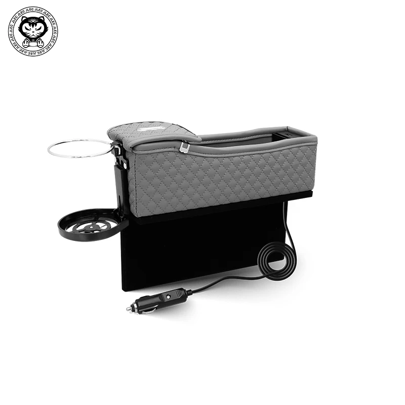 

Multifunction PU Leather Car Backseat Seat Filler Organizer Cup Holder Crevice Storage Box With Dual USB Phone Charging Port