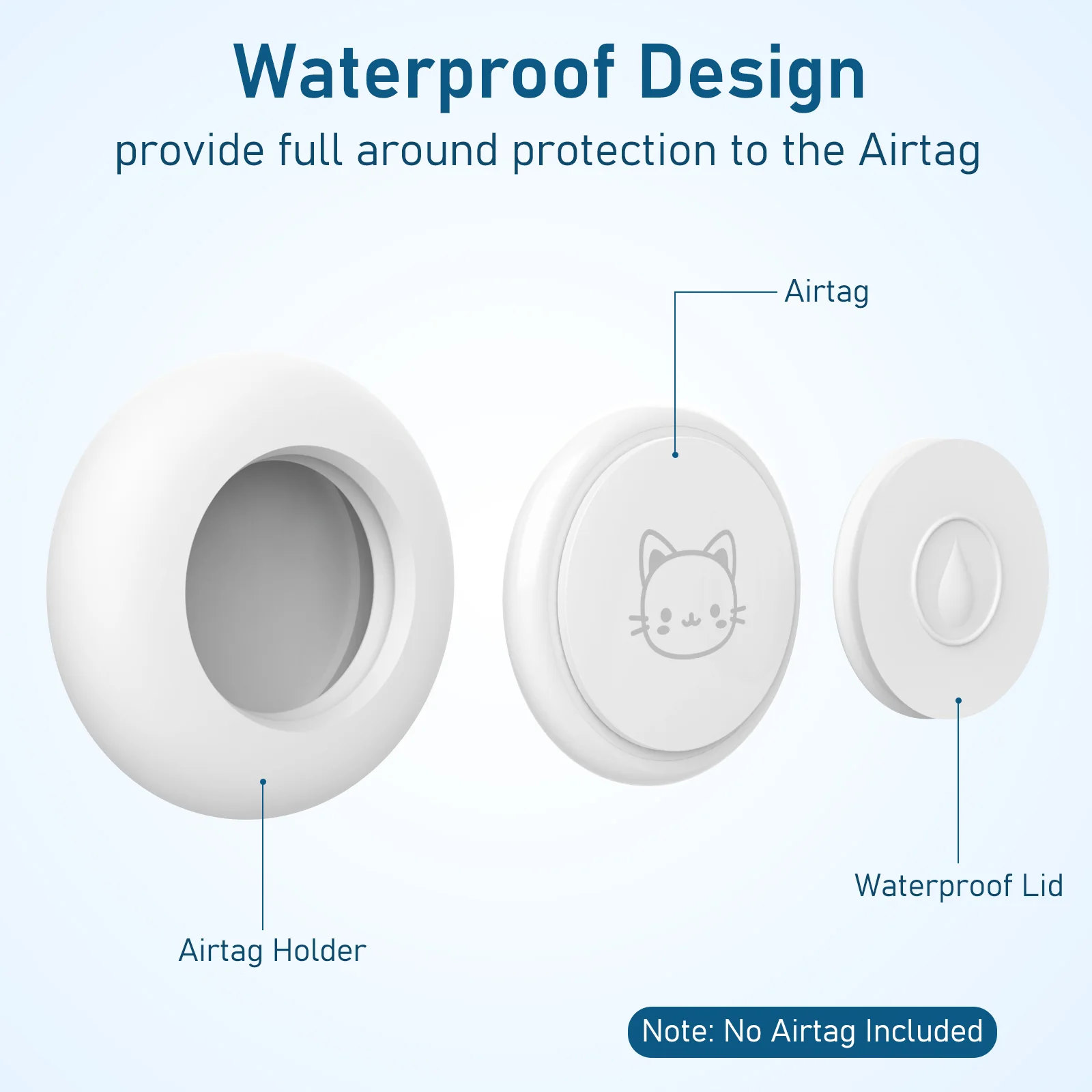Waterproof Silicone Cover For Apple Airtag Tracker Protective Sleeve Locator For Apple Airtag Case Dog Cat Collar GPS Finder