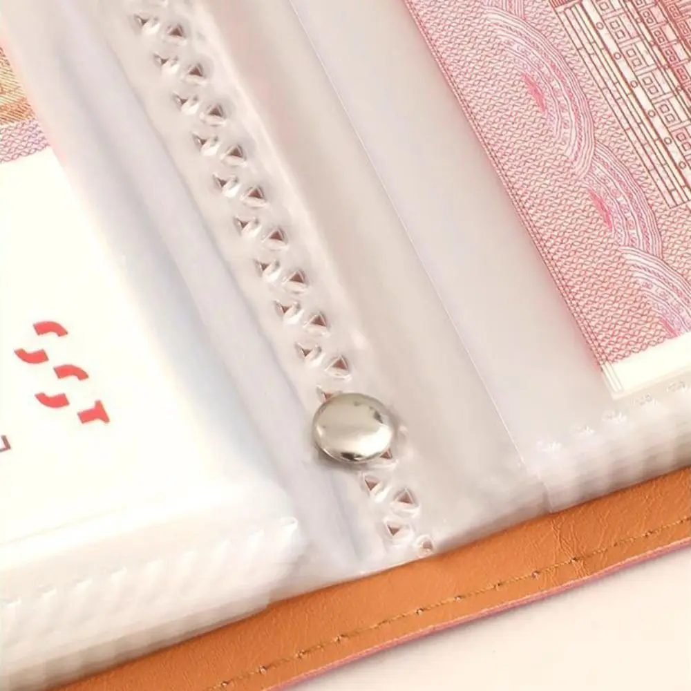 Leather 100 Envelopes Saving Money Binder Refillable Flower Printed Money Challenge Book Loose-leaf Magnetic Buckle
