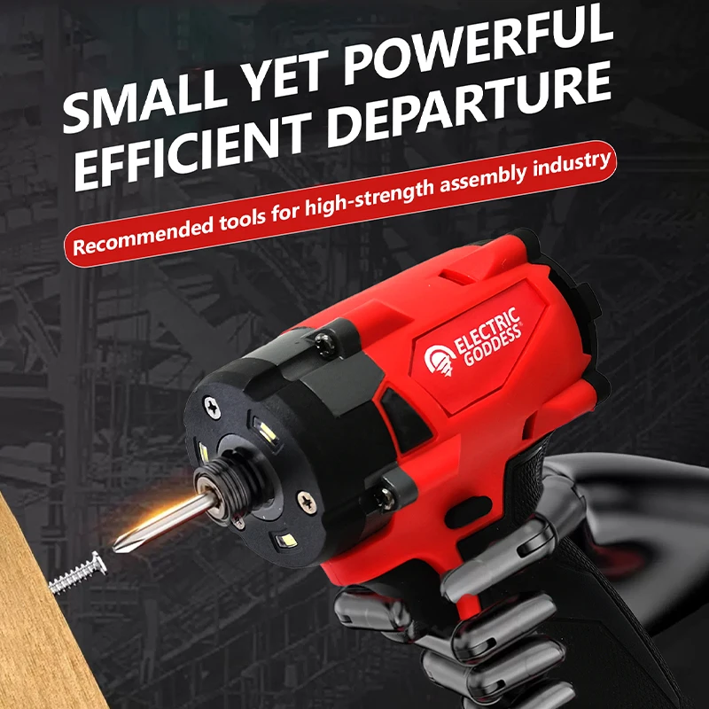 Imagem -02 - Cordless Bateria de Lítio Recarregável Elétrica Deusa Brushless Impact Driver 500nm 20v Motor Chave Chave de Fenda Pow