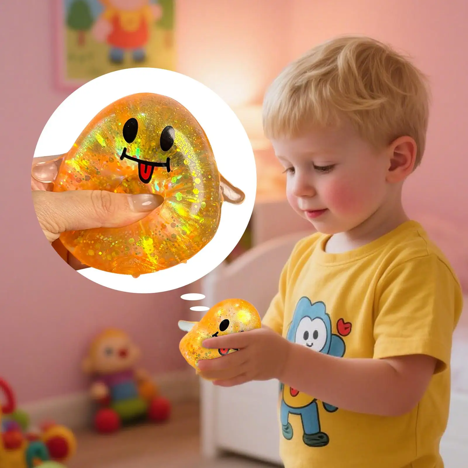 4 Uds juguetes antiestrés fantasma descomprimir juguete sensorial suave Fidget Squeeze lindo para adultos adolescentes niños niñas niños regalos de Halloween