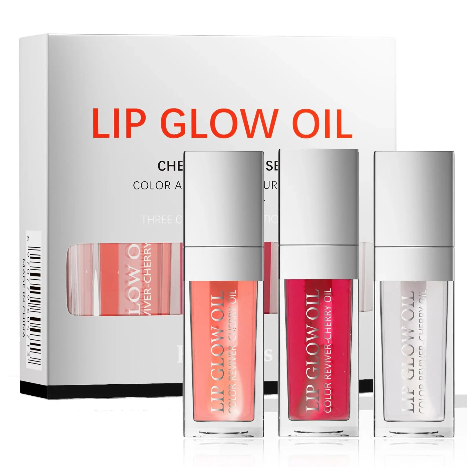 Crystal Jelly Moisturizing Lip Oil Set Plumping Lip Gloss Makeup Sexy Plump Lip Glow Oil Tinted Lip Plumper Set