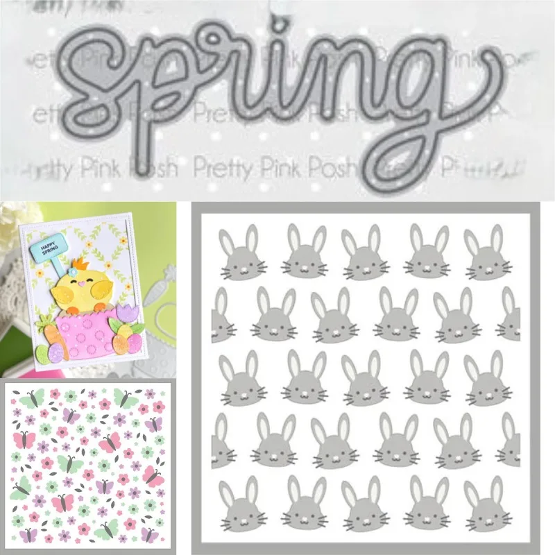 Layered Bunny Faces Metal Cutting Dies & Stamps & Stencil Scrapbook Diary Decoration Stencil Embossing Template DIY Greeting