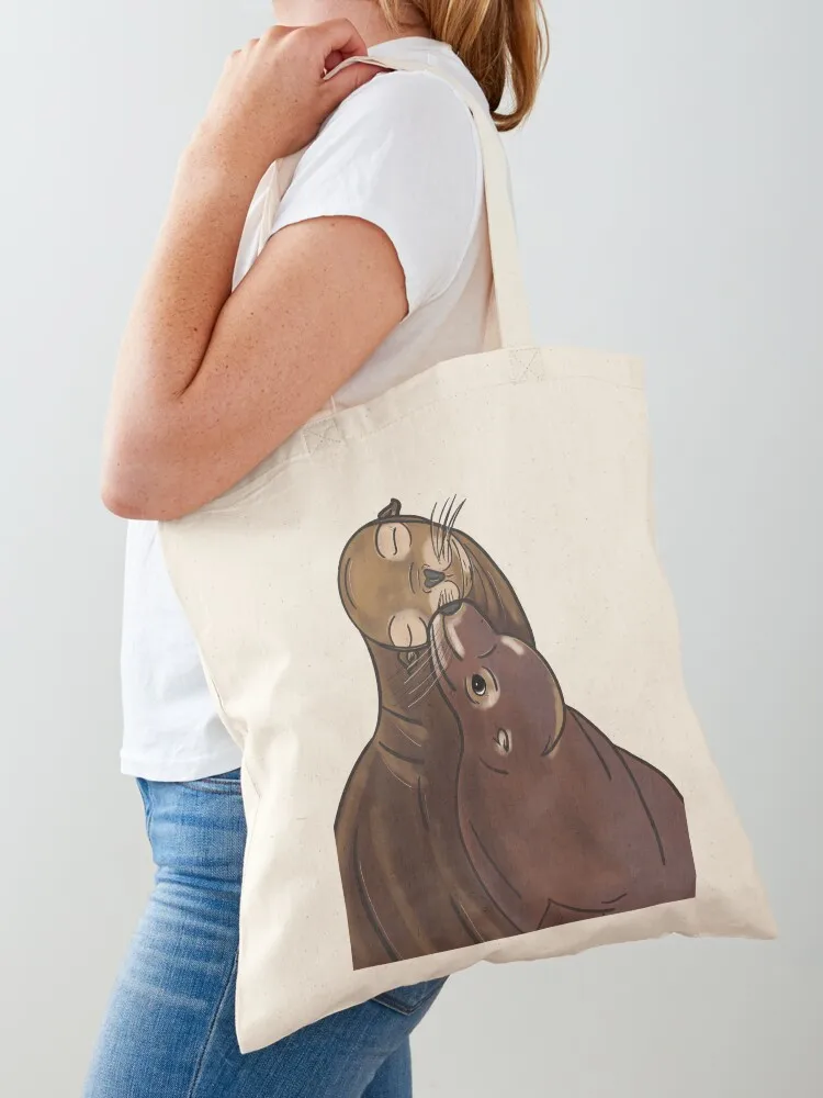 Sea Lion Love - Tote Bag shoping bag personalized tote reusable grocery bags Fabric bag