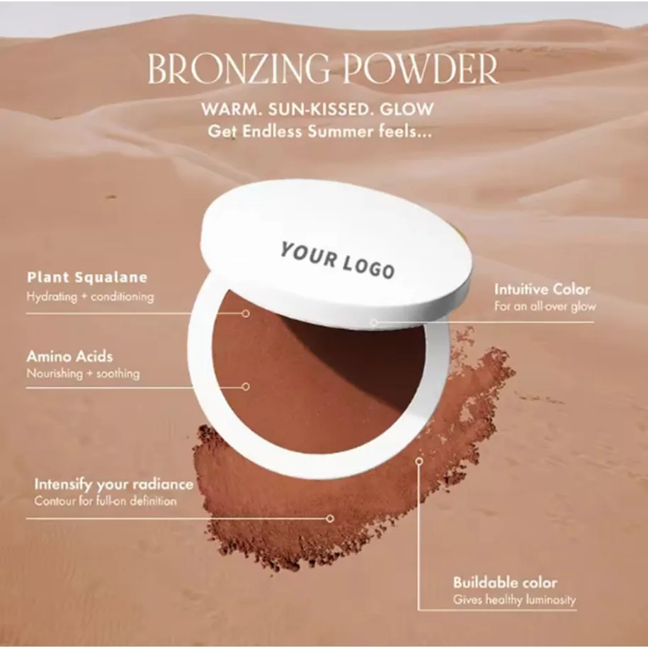 プライベートラベル ヴィーガン 防汗 コンターパレット フェイスブロンザー スカルプティングパウダー 卸売メイクアップ カスタムロゴ コンシーラープレート