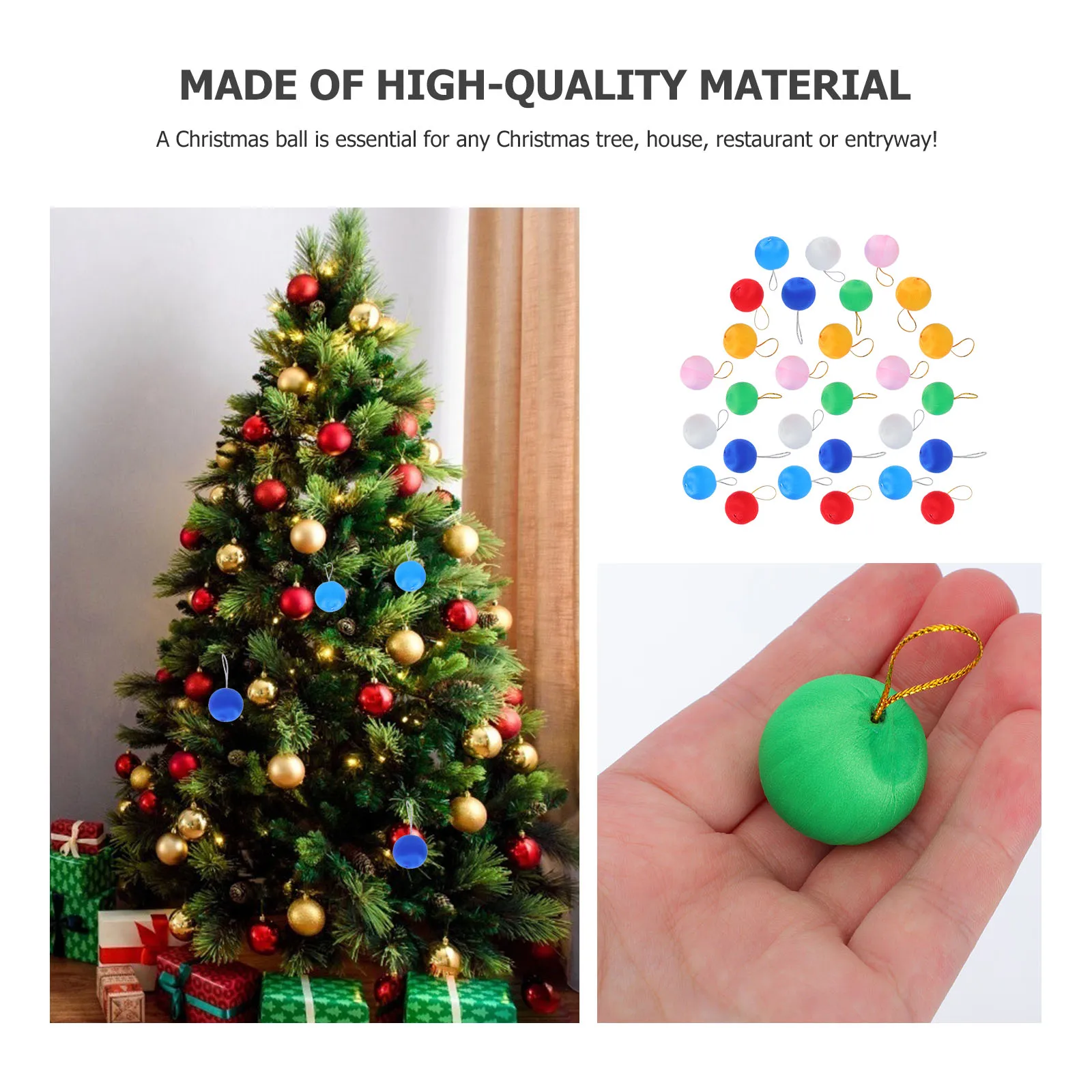 

60Pcs Christmas Tree Pendants Colorful Silk Yarn Hanging Balls Xmas Balls Ornaments Festival Party Decoration Home Decor