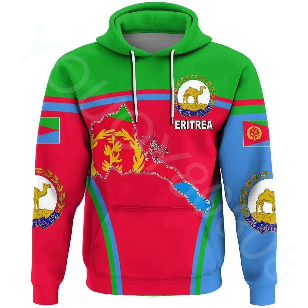 

African Region Autumn and Winter New Clothing Men's Casual Loose Hoodie Sweater Print Eritrea Flag Hoodie