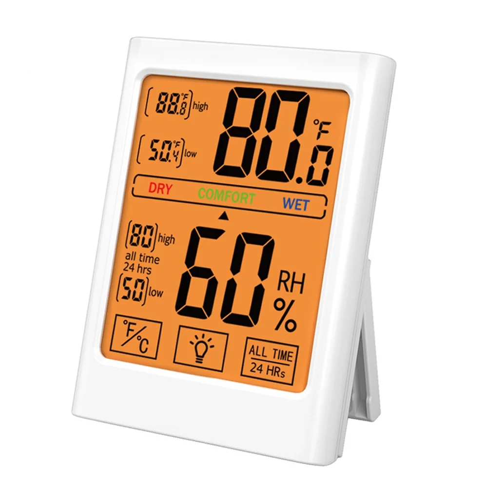 Digital Thermometer Hygrometer Touchscreen Backlight Humidity Temperature Sensor Indoor Digital Thermometer Hygrometer