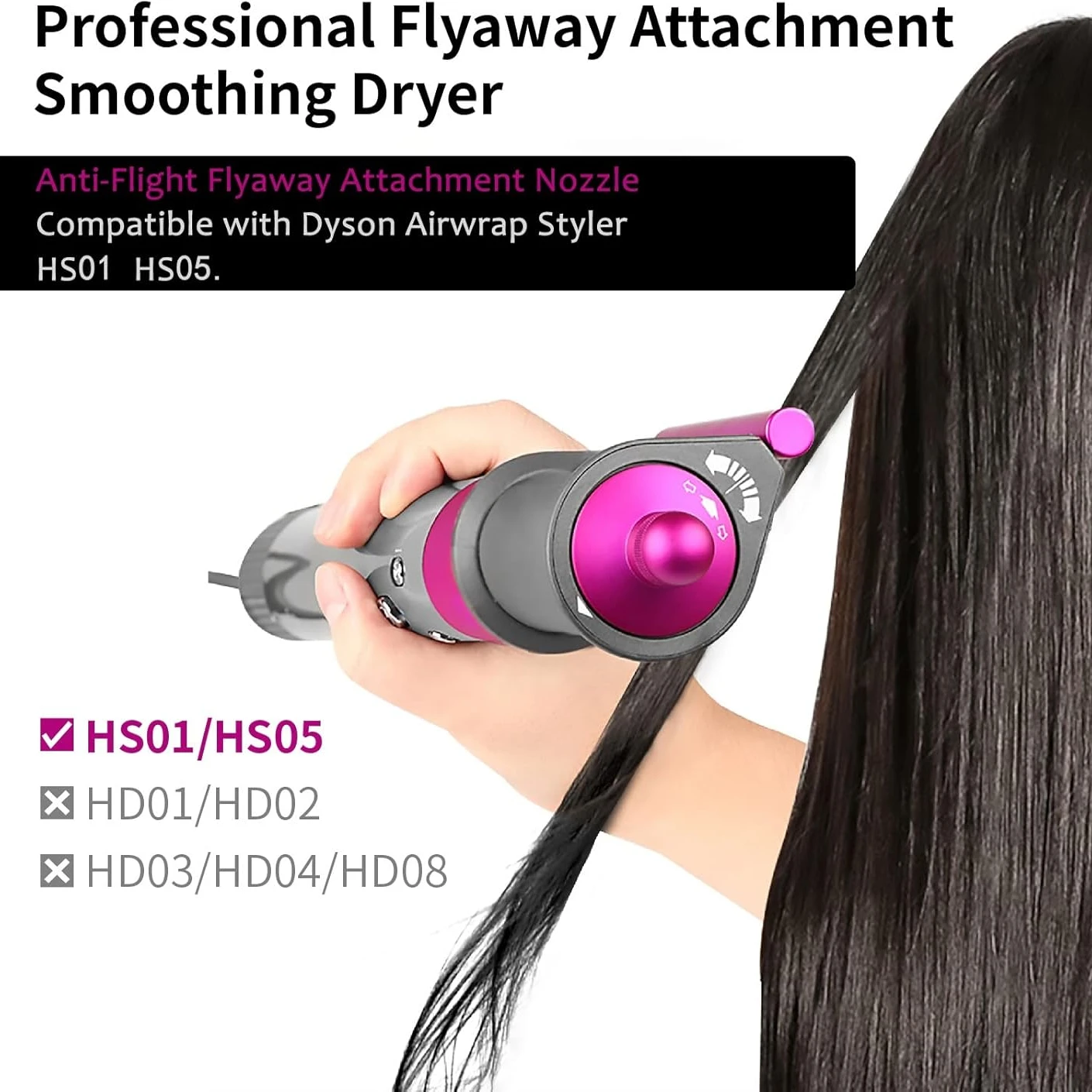 Anti-Flight Flyaway Attachment Nozzle For Dyson Airwrap Smoothing Dryer Accessories For Dyson HS01/05 Straightening Hair Nozzle