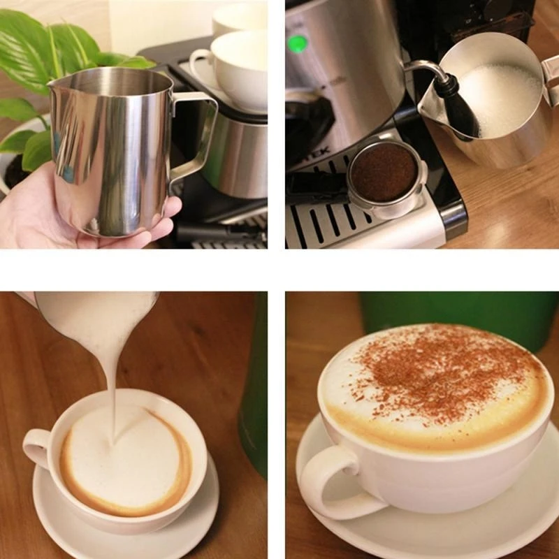 Stainless Steel Milk Frothing Pitcher Espresso Steam Coffee Barista Craft Latte Cappuccino Milk Cream Cup Frothing Jug Pitcher