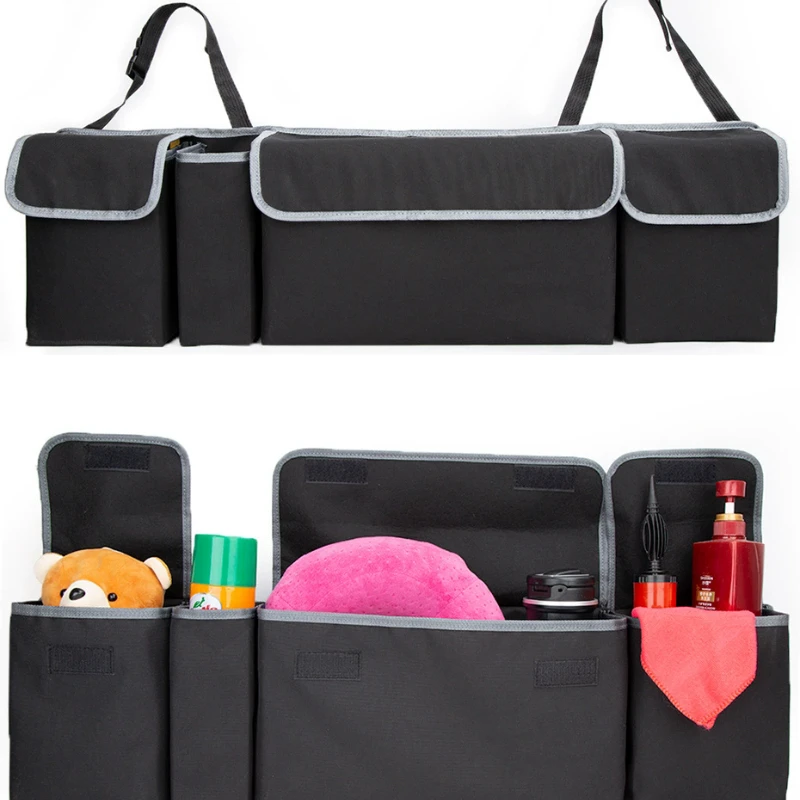 

Универсальная сумка для хранения багажника автомобиля из ткани Оксфорд, подвесной органайзер на заднем сиденье, коробка для салона автомобиля