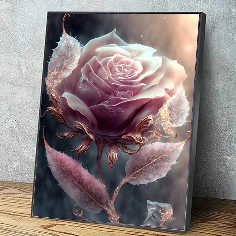 DIY 5D Diamond Painting Pink Rose Fantasy Embroidery Cross Stitch Kit Flower Diamond Art Mosaic Romantic Gifts Home Wall Décor