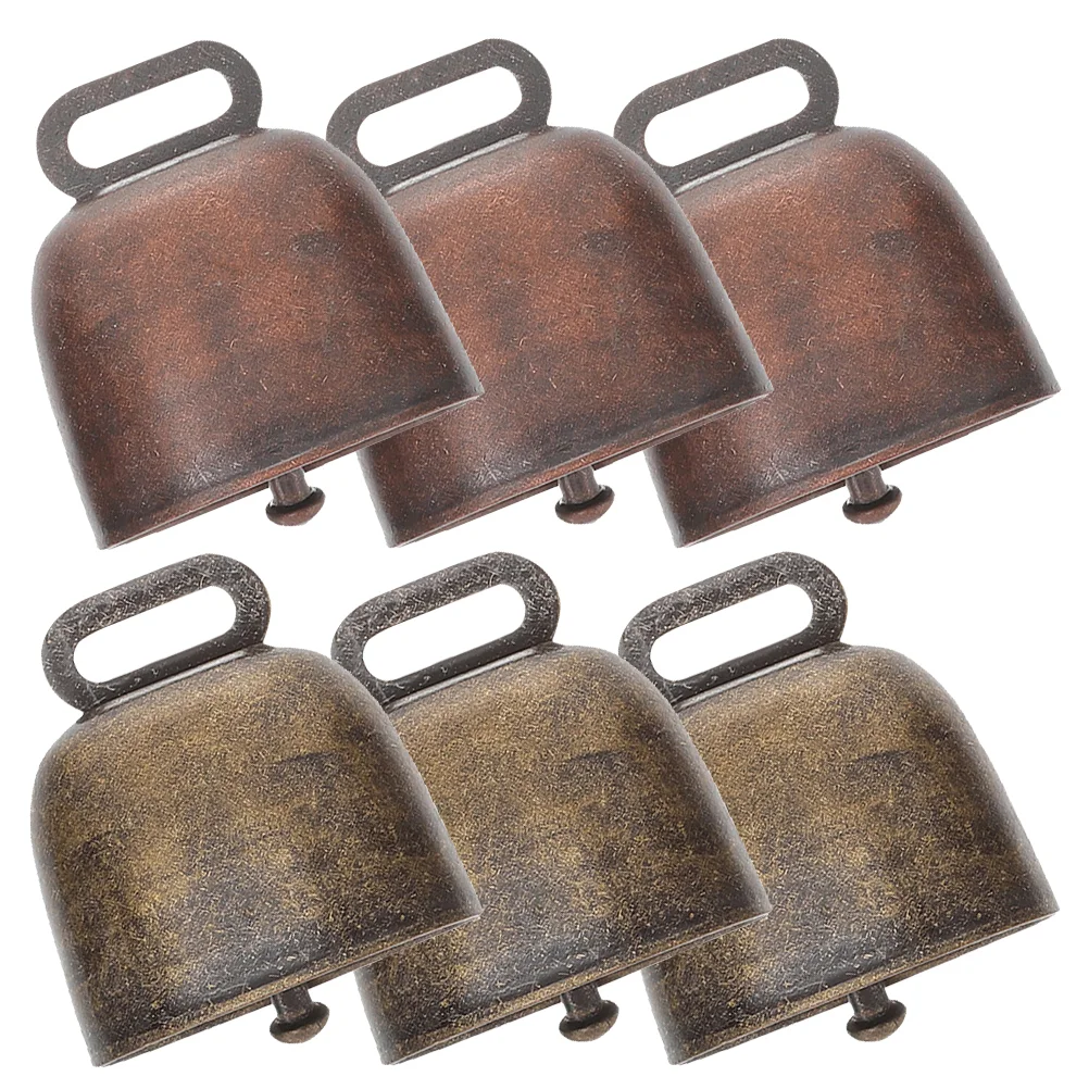 6 Pcs Metal Cowbell Anti Lost Rustic Bells Potty Training Distance Ring Chime Vintage Animal