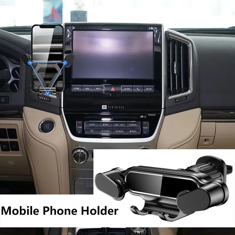 Soporte de teléfono de coche de gravedad para Toyota Land Cruiser kdj 120 lj70 lc200 soporte de Clip de ventilación de aire accesorios de soporte de teléfono móvil