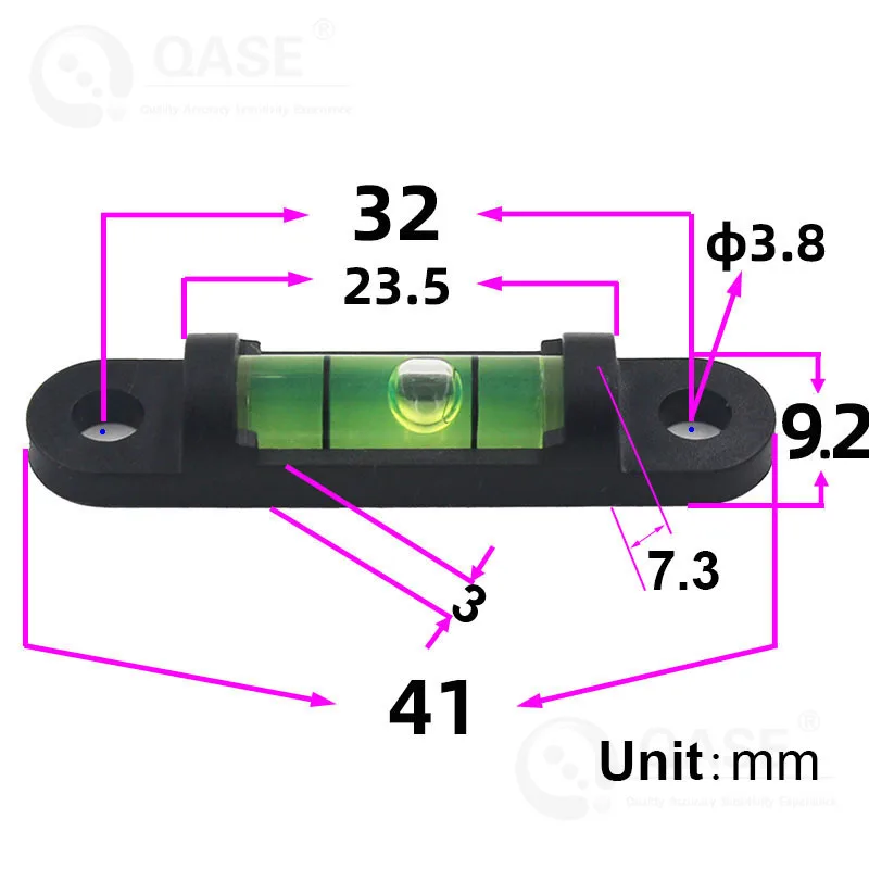 41mm Mini Tube Plastic Bubble Level with Installation Hole for TV Holder Rack Small Instrument Equipment Leveling Tool DIY Parts