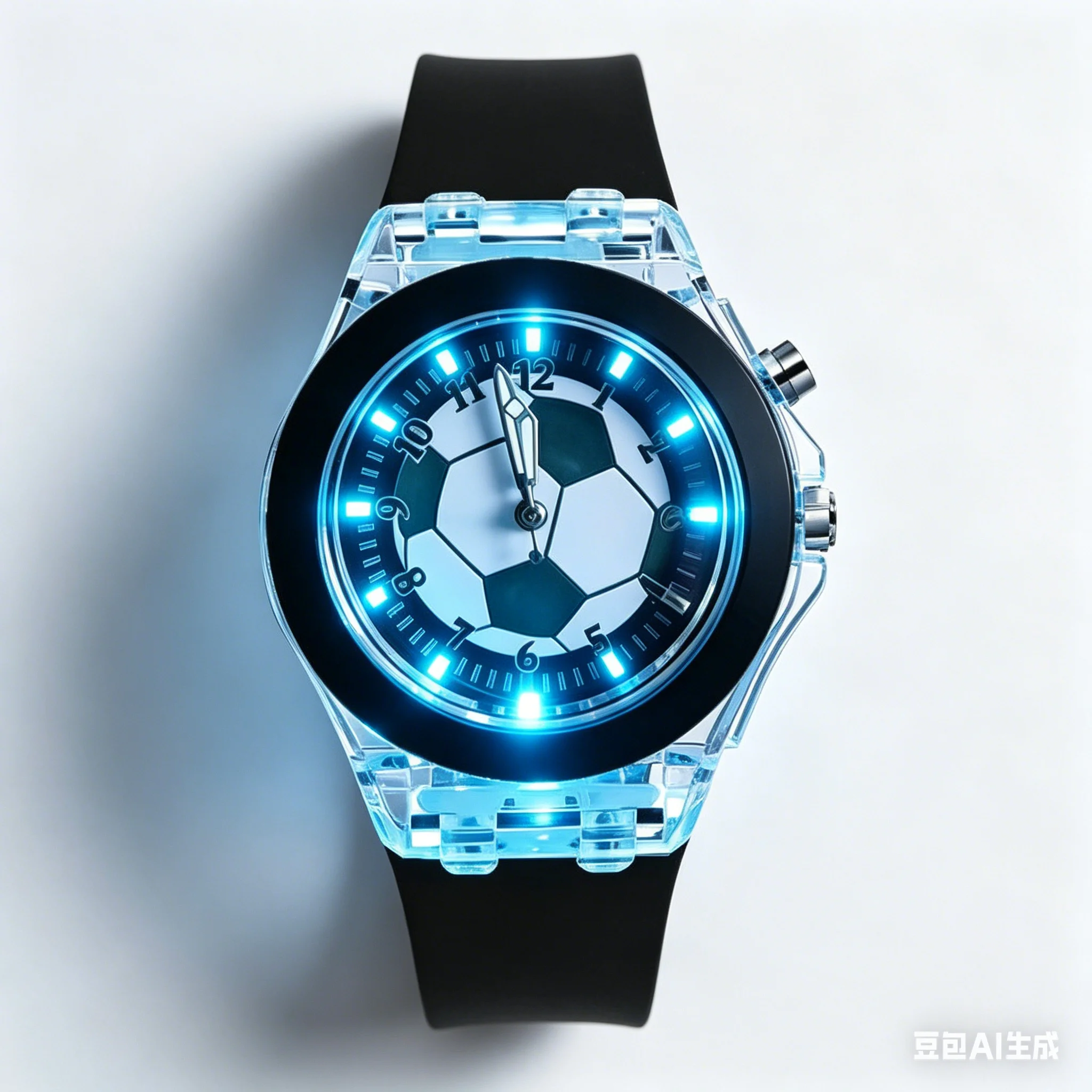 Soccer Watch, LED Light Up Sports Wrist Watch with Silicone Band, Waterproof Casual Quartz Watch for Boys Girls Football Fa