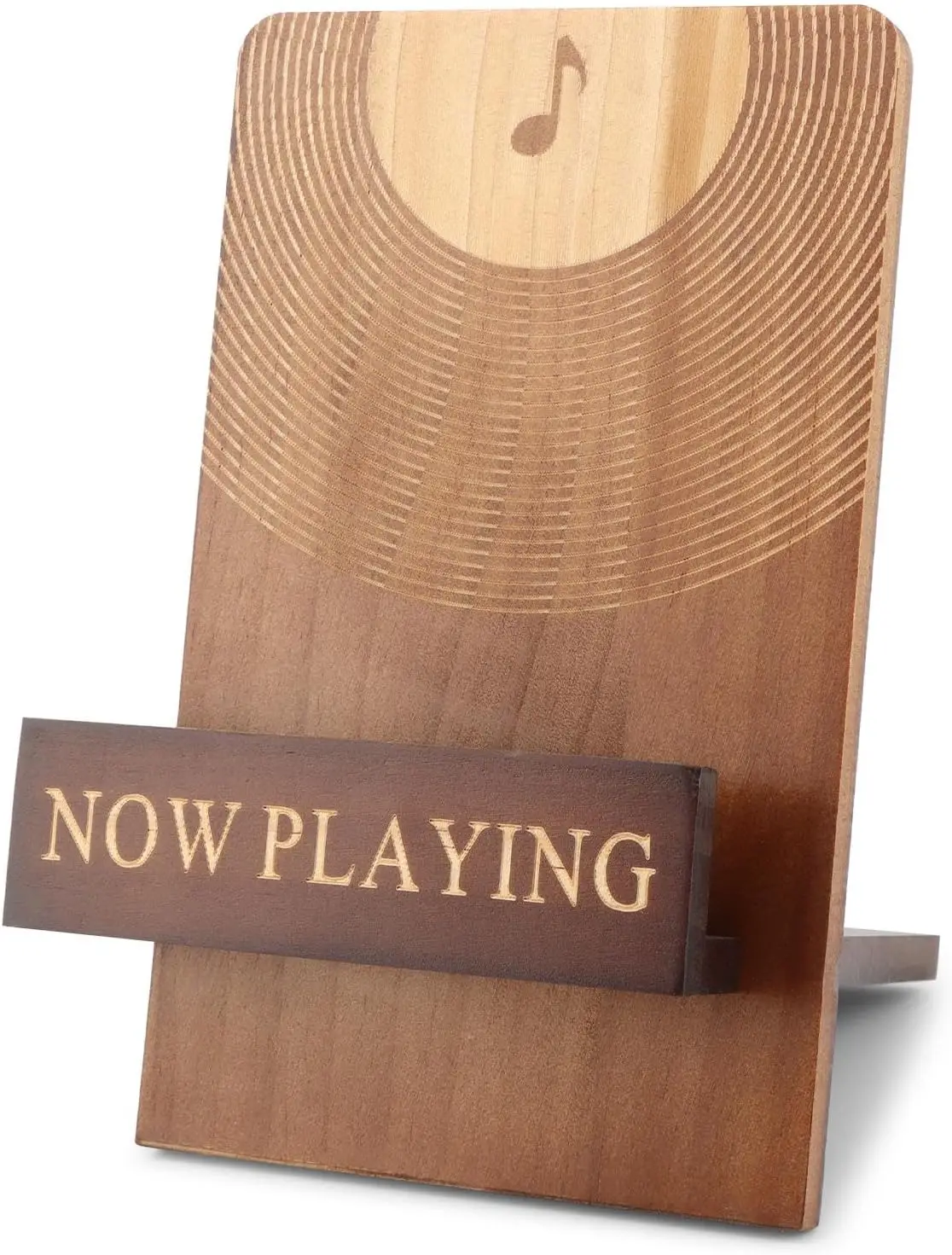 

Classic Wood Vinyl Record Stand, Elegant Rustic Display for Albums and CDs in Brown