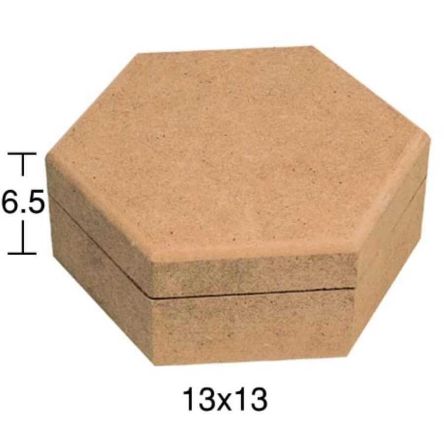 KU285 Hexagonal Box, Can Be Painted Wood Mdf Box