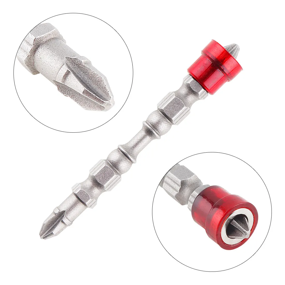 

PH2 Magnetic Ring Phillips Screwdriver Bit Single/Double Head 1/4 Inch Hex Shank Cross-head Drywall Electric Screwdriver Tools