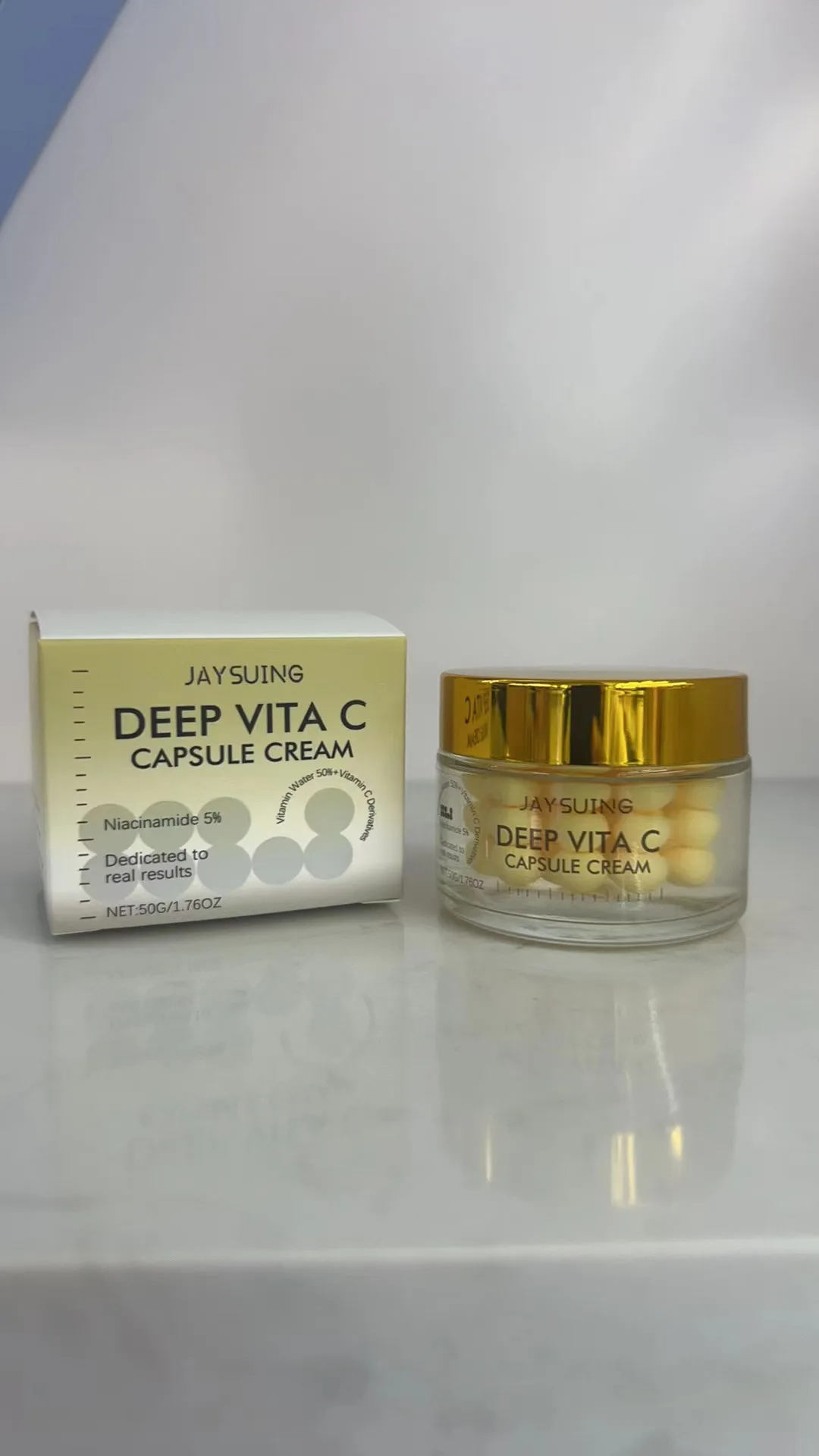 Vitamin C & Niacinamide Cream - JAYSUING Deep Vita C 5% Formula, Brightening, Even Skin Tone, 50g