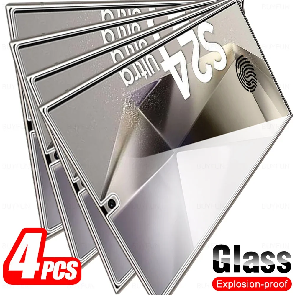 

S24Ultra Glass 4Pcs For Samsung Galaxy S24 Ultra Tempered Glass For Samsung S25 Ultra S 24 25Plus S25Ultra 5G Screen Protector