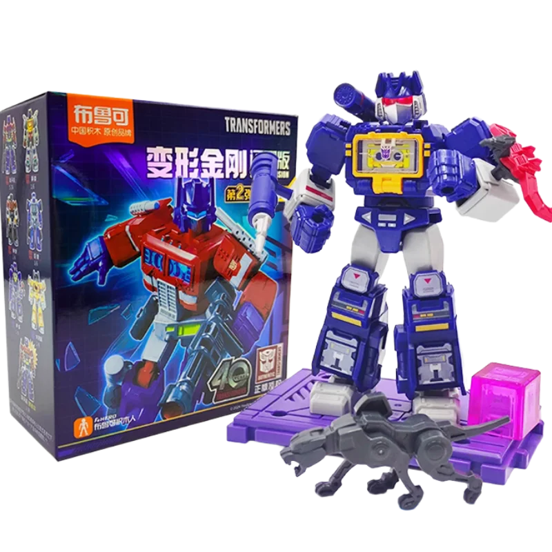 BLOKEESTransformers Block Man Shining Edition Second Generation Optimus Prime Soundwave Assembly Model Desktop Ornament Toy Gift view 3