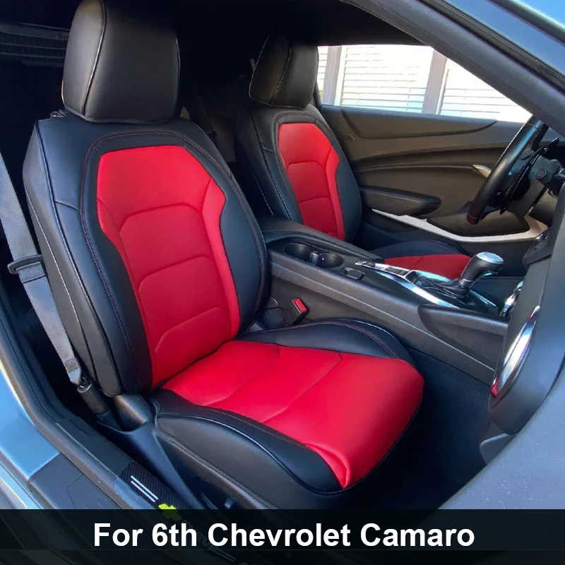 

Custom Fit for Only 2016-2018 6th Chevy Camaro Car Seat Cover Full Set High Quality Nappa Leather for Chevrolet Camaro