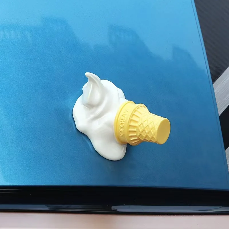 Ice Cream Cone Car Decor - Adorable ABS Ornament with Iconic Golden Arches Logo, Add a Fun and Charming Touch to Your Vehicle!