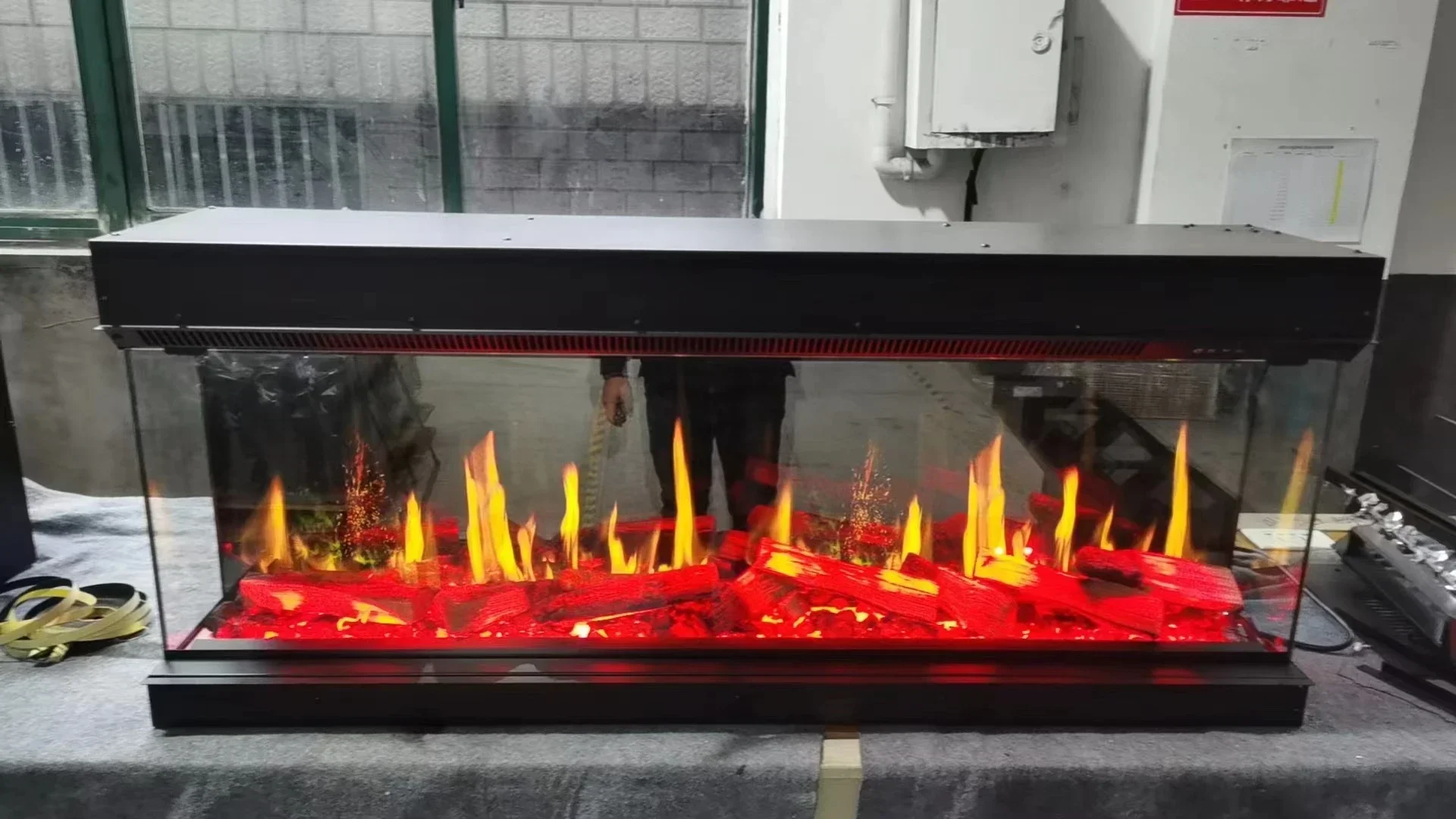 3D Electric Fireplace with Simulated Crackling Sound New Designed Three-Sided LCD Fire Place Insert Installation Remote Control - Image 5