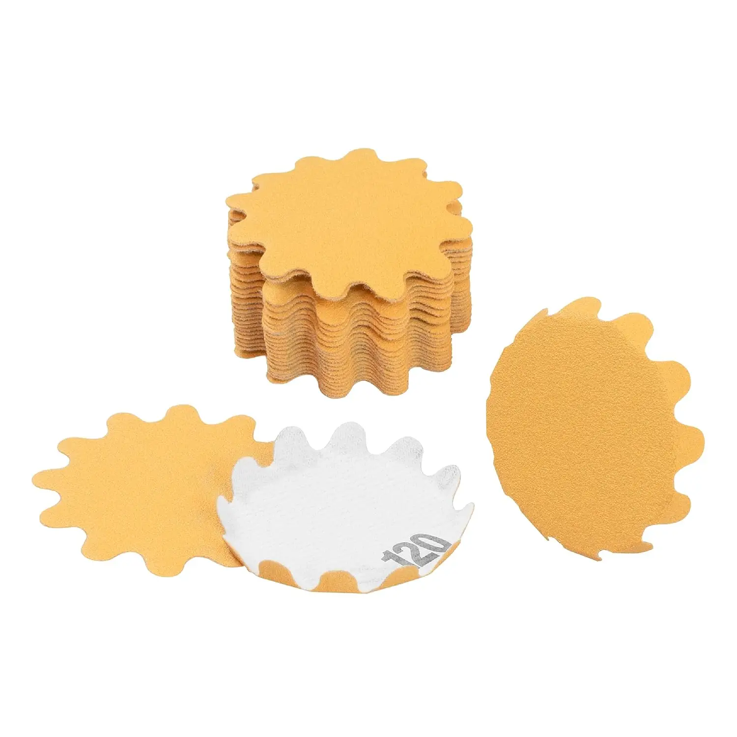 Flex Edge 2 Inch Hook and Loop Sanding Discs Wavy Sand Paper for Bowl Sanders and Drill Sanding Attachments, Prevent Shifting