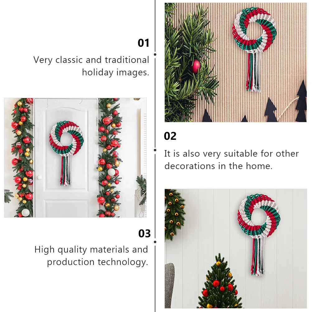 

Festival Garland Christmas Woven Wreath Decoration Xmas Pendant Wall Hanging Christmas Wreath Festival Garland