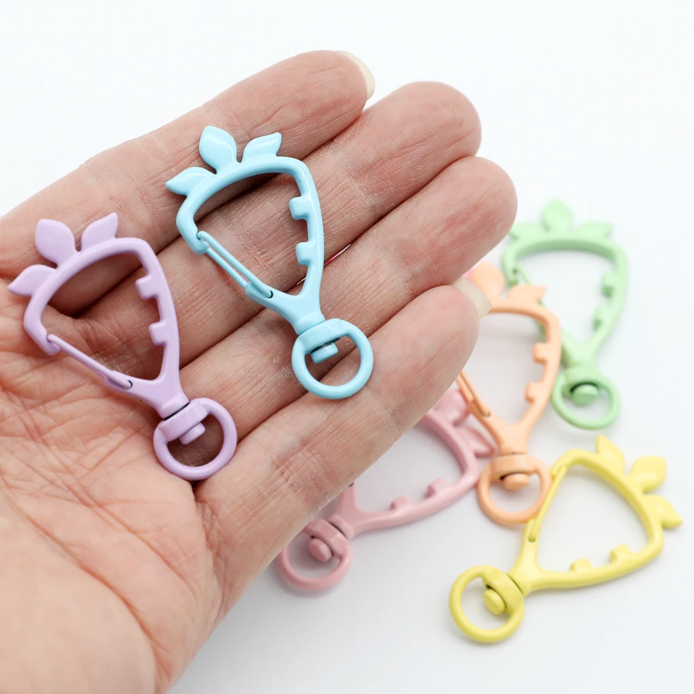 5 Pcs Carrot Shape Spring Buckle Snap Hook Lobster Clasp Hooks Trigger Clips Buckles Split Key Ring For Diy Keychain Accessories