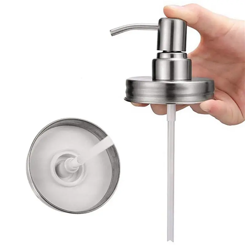 12 Pack Mason Jar Soap Dispenser Lids With Pumps,Lotion Soap Dispenser Lids For 16Oz Regular Mouth Mason Jar,Silver-A68E