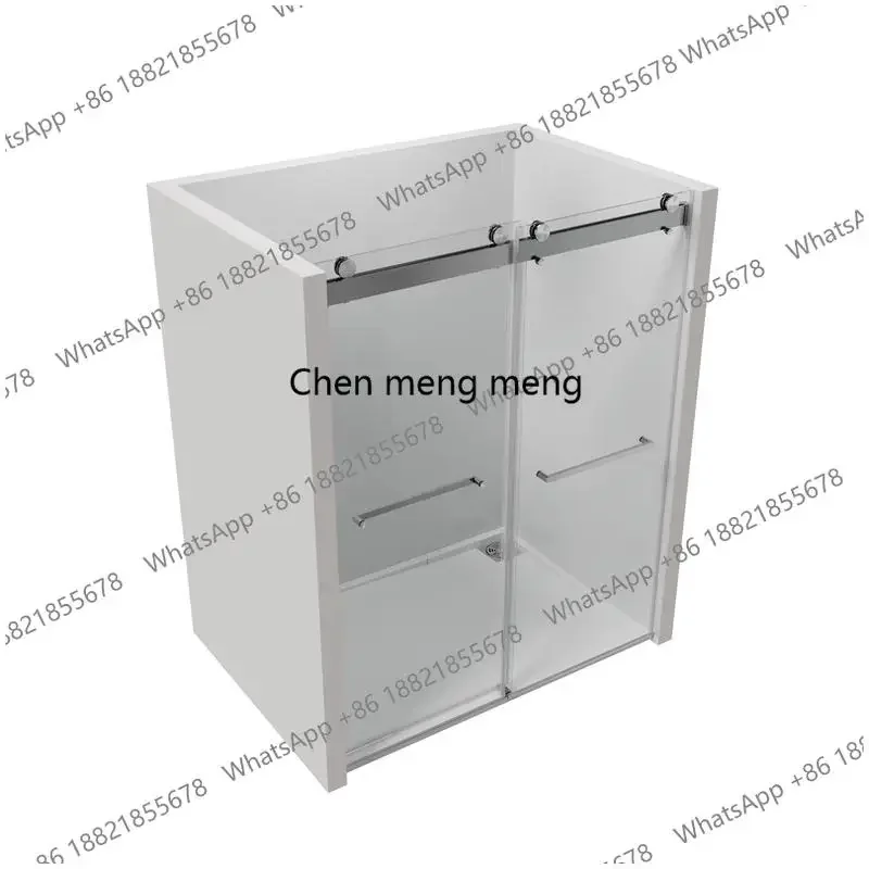 X173 56-60 in. W x 76 in. H Double Sliding Frameless Soft-Close Shower Door, 3/8 in. (10mm) Thick Tempered Glass, Easy-Clean