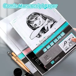 Borrence 30sheets Master Comic Paper With Scale 110gsm Cartoon Practice Manuscript Painting Sketchbook B4/A4 Manga Drawing Paper