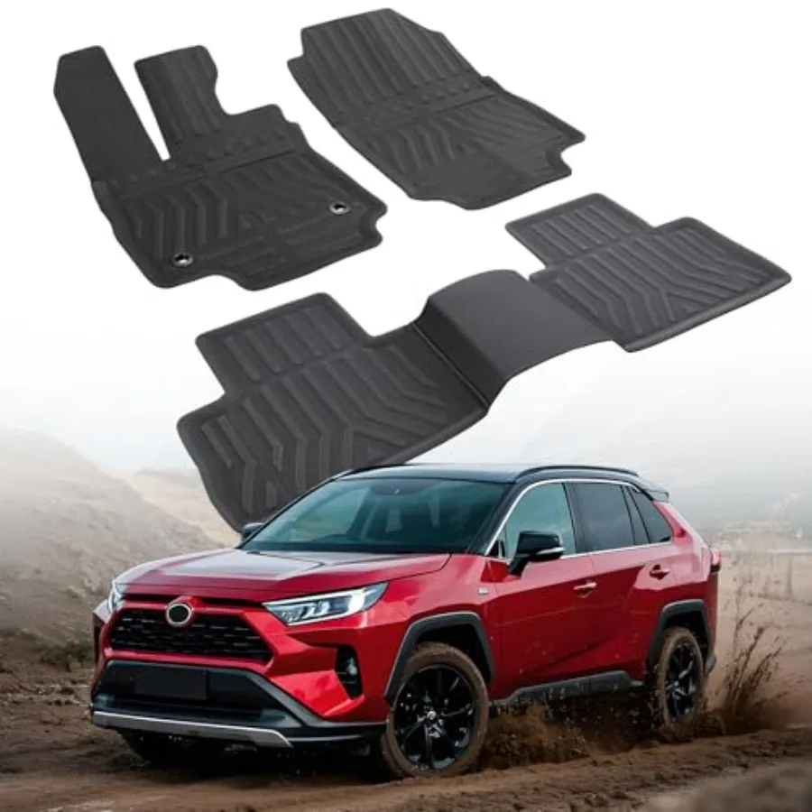

Car Floor Mats for RAV4 2025 2024 2023 2022 2021 2020 2019 All Weather Rubber Floor Liners Custom Fit for RAV 4 Accessories G