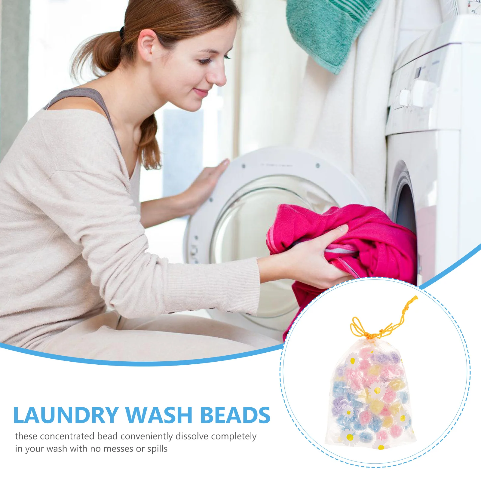 50 قطعة من أدوات التنظيف المعطرة المصنوعة من خرز العطر ومزيل العرق الطويل وغسل الملابس